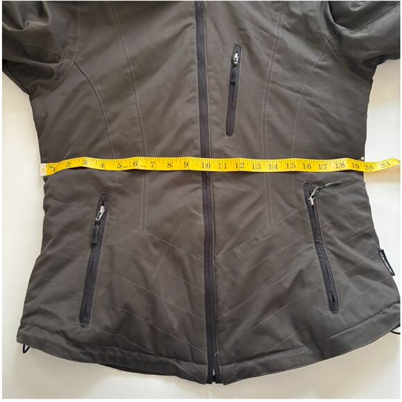 OBERMEYER SKIING JACKET HOODED WATER RESISTANT SNOWBOARDING BROWN WOMEN SIZE 10 - Picture 12 of 15